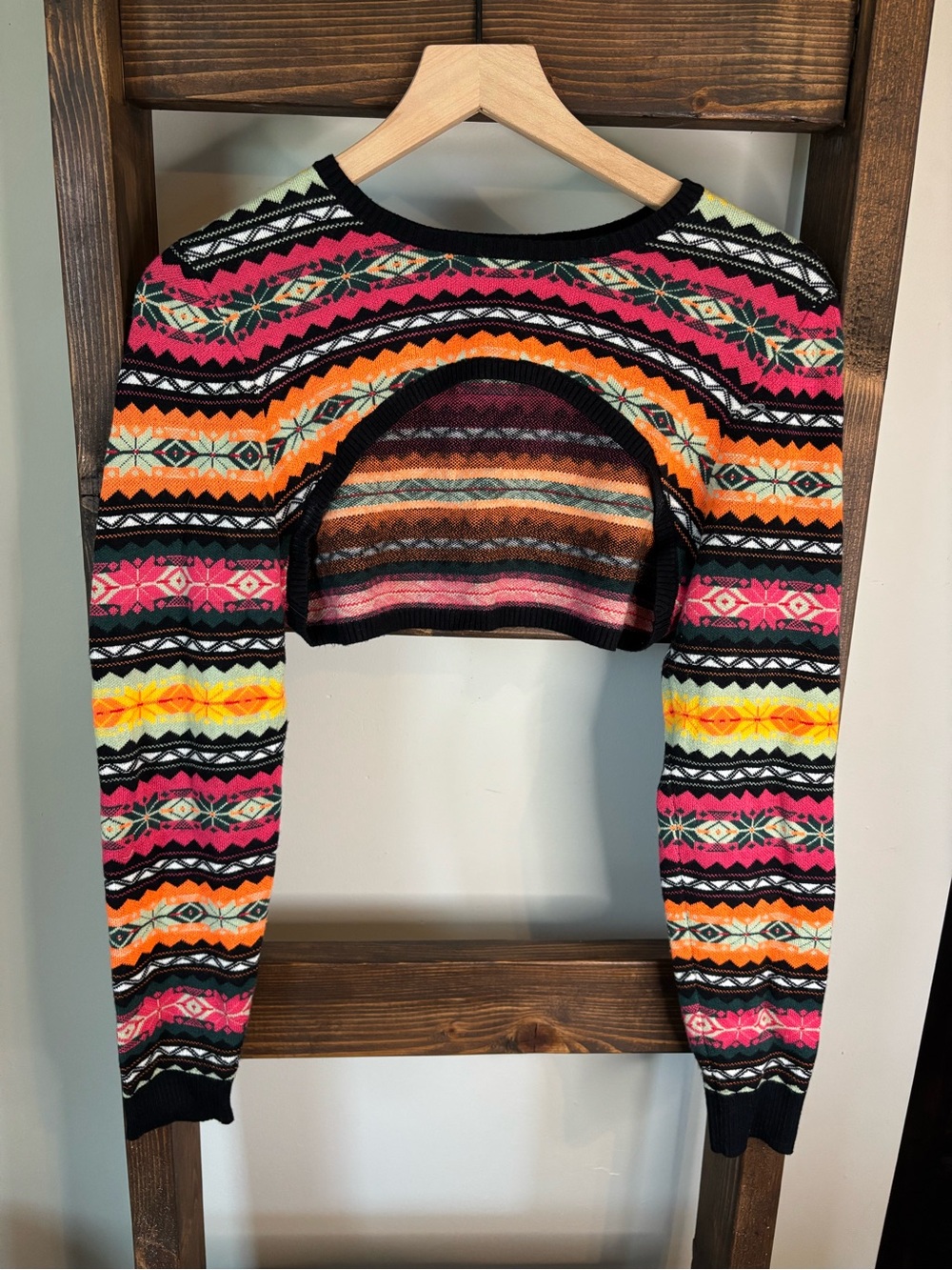 Anthropologie Cropped Fair Isle Knit Sweater - Multicolor